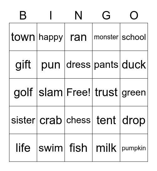 Blending Bingo Card