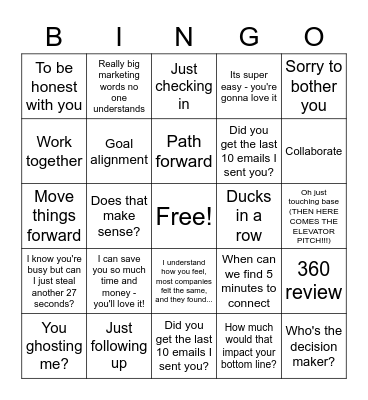 Horrible sales phrases Bingo Card