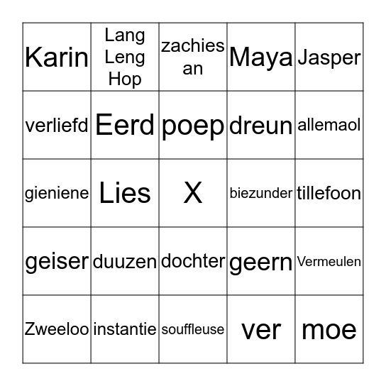 RITS - TE - VER - BINGO Card