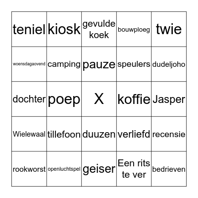 RITS - TE - VER - BINGO Card