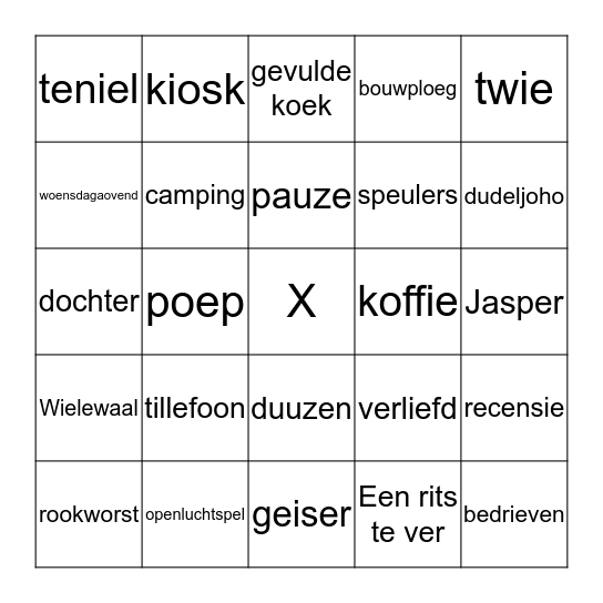 RITS - TE - VER - BINGO Card