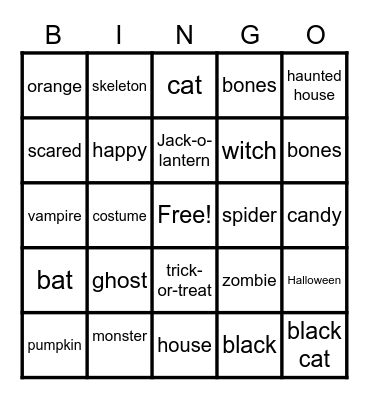 Halloween Bingo Card