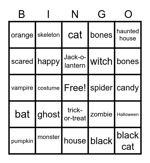 Halloween Bingo Card