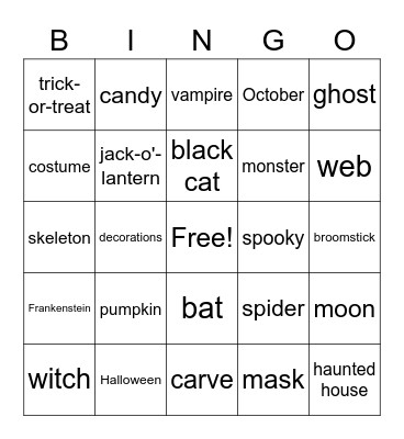 Happy Halloween! Bingo Card