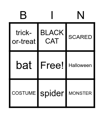 Halloween Bingo Card