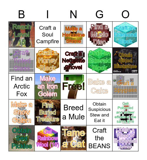 Minecraft Bingo Card