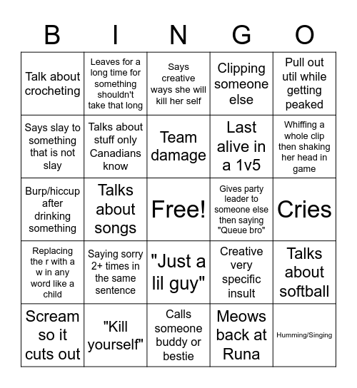 Maeve Bingo Card