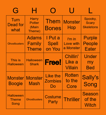 Halloween BINGO Card