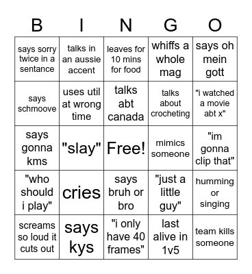 maeve bingo Card