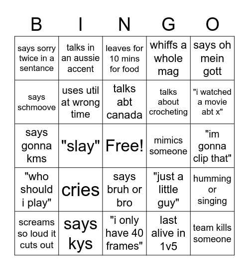 maeve bingo Card