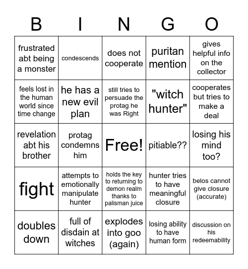 Belos Bingo Card