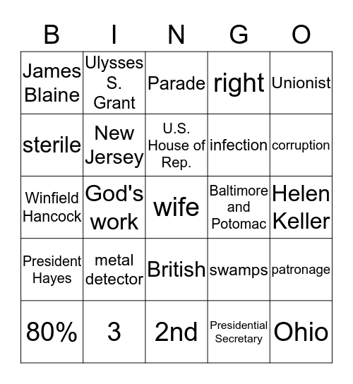The Destiny of the Republic Bingo Card