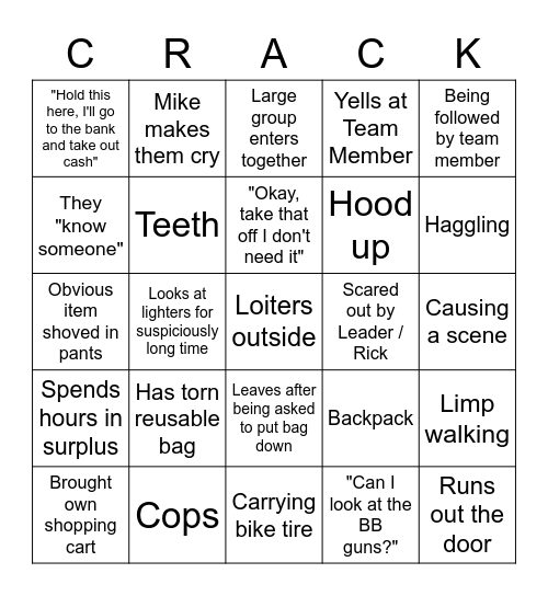 Popcorn Bingo Card