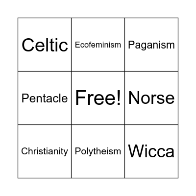 Women in Western Spirituality Movements Bingo Card