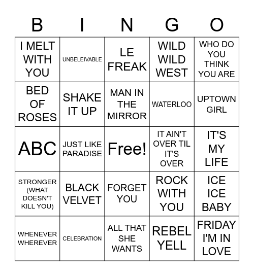 BEEF'S MISC. COVER ALL Bingo Card