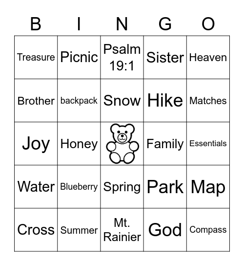 BEAR WEEK Bingo Card