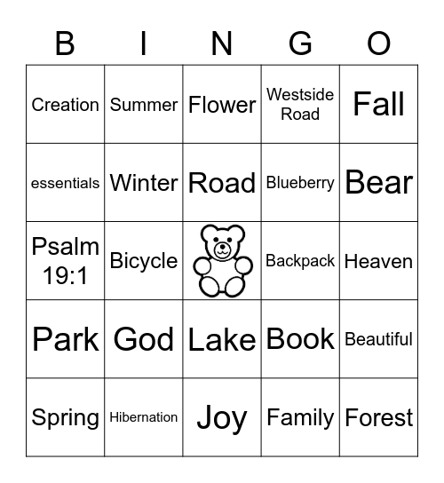 BEAR WEEK BINGO Card