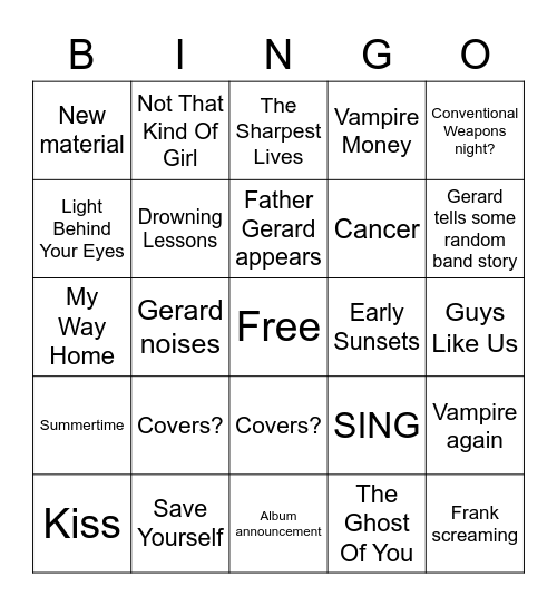 MCRLA5 Bingo Card