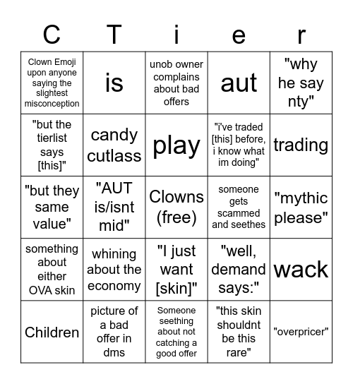 AUT Discord Bingo Card