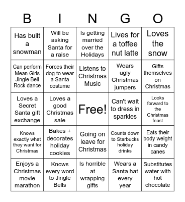 Tryano + Saks Festive Bingo Card