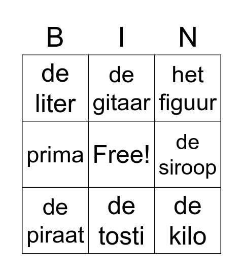 Je hoort ie maar schrijft i Bingo Card