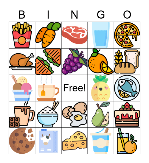 Food Bingo Card