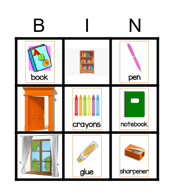 SCHOOL THINGS Bingo Card