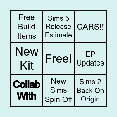 Sims Summit Bingo Card