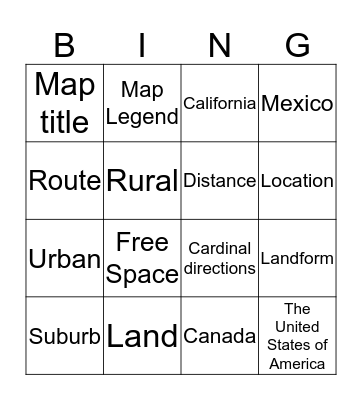 Social Studies Bingo Card