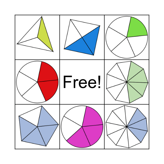 Fraction Bingo Card