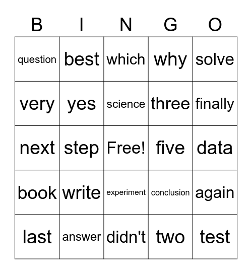 Middle October Spelling and Vocabulary Bingo Card