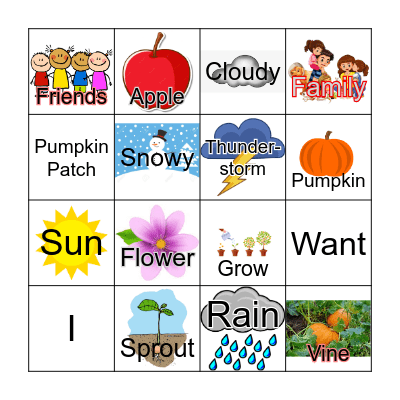 Sight Words Bingo Card