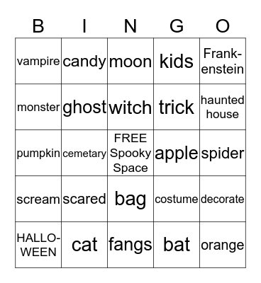 Halloween Bingo Card