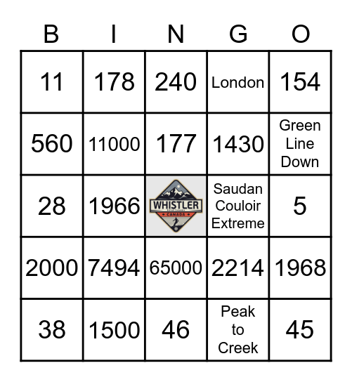 Souper "Whistler 2023" Bingo Card