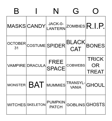 HALLOWEEN BINGO Card