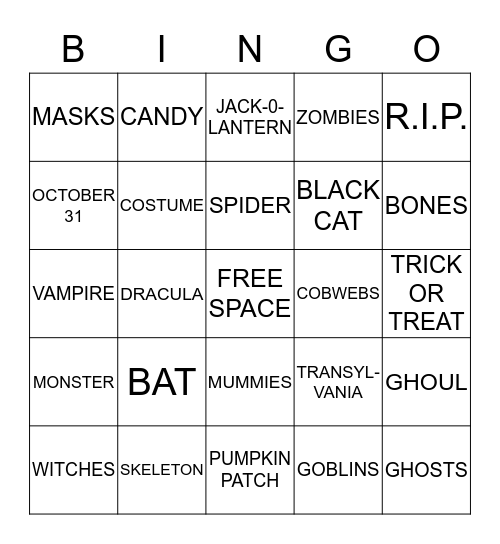 HALLOWEEN BINGO Card