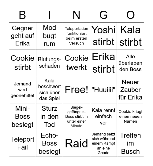 Elden Ring Coop Bingo Card