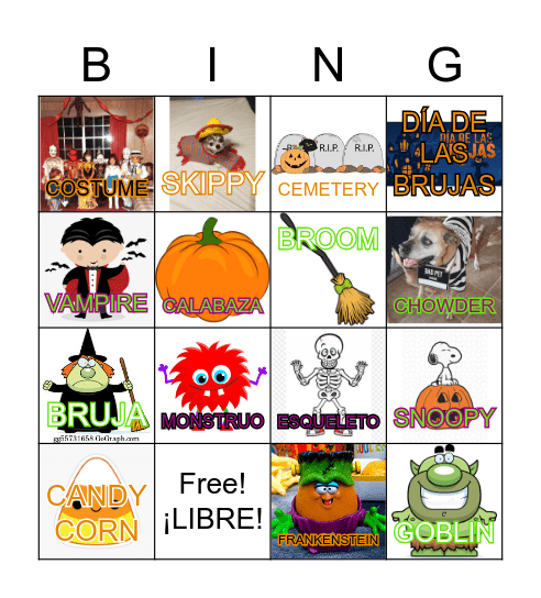 EL DÍA DE LAS BRUJAS Bingo Card