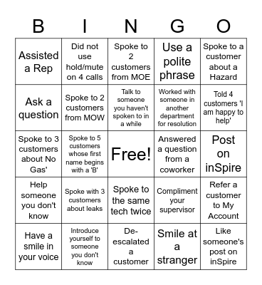 Dispatch Bingo Card