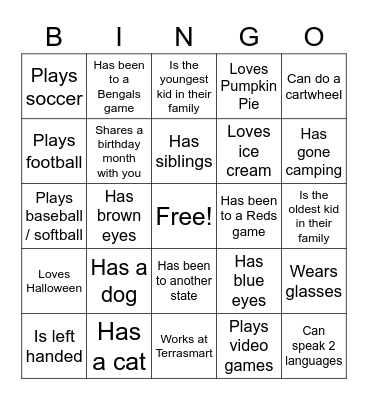 Find Someone Who... Bingo Card