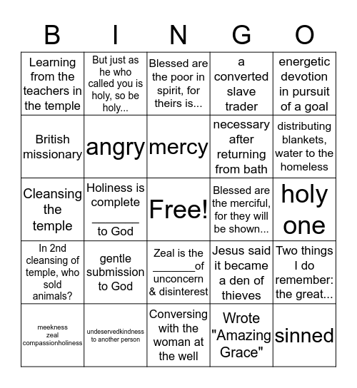 Unit 2 Study Guide Bingo Card