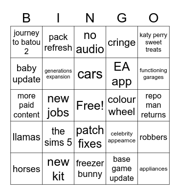 sims summit 2022 bingo Card