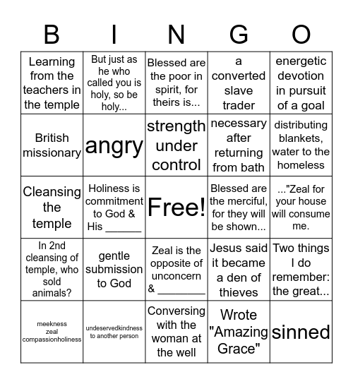 Unit 2 Study Guide Bingo Card