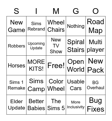 What's the announcement? Bingo Card