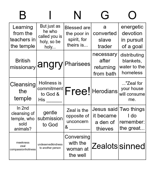 Unit 2 Study Guide Bingo Card