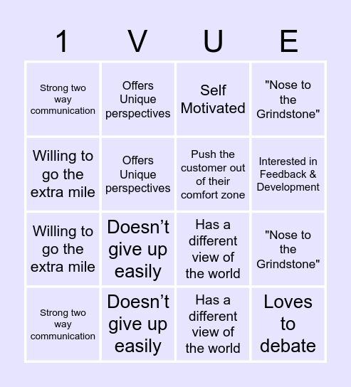 Hard Worker Bingo Card