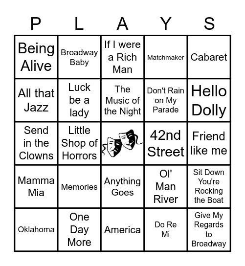 Broadway Bingo Card