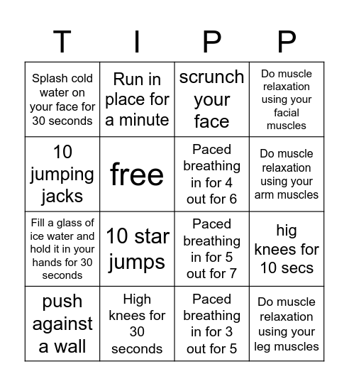 TIPP Bingo Card
