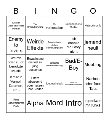 Gacha Life Bingo Card