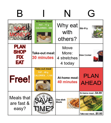 Fix it Fast Bingo Card